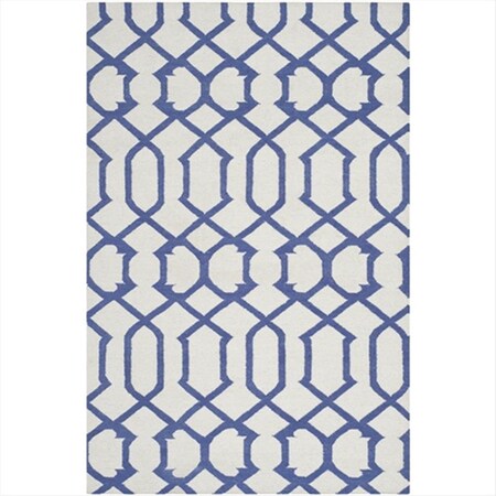 Safavieh 9 x 12 ft. Large Rectangle- Contemporary Dhurries Ivory And Purple Flatweave Rug DHU753B-9